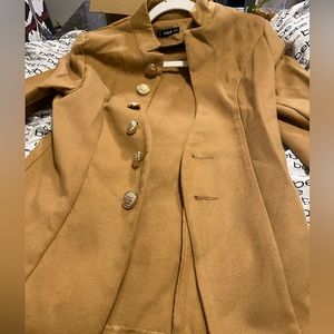 Camel button down coat